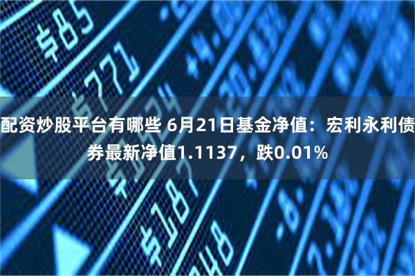 配资炒股平台有哪些 6月21日基金净值：宏利永利债券最新净值1.1137，跌0.01%