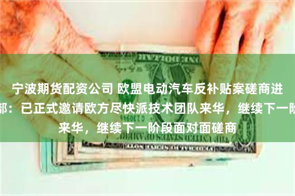 宁波期货配资公司 欧盟电动汽车反补贴案磋商进展如何？商务部：已正式邀请欧方尽快派技术团队来华，继续下一阶段面对面磋商