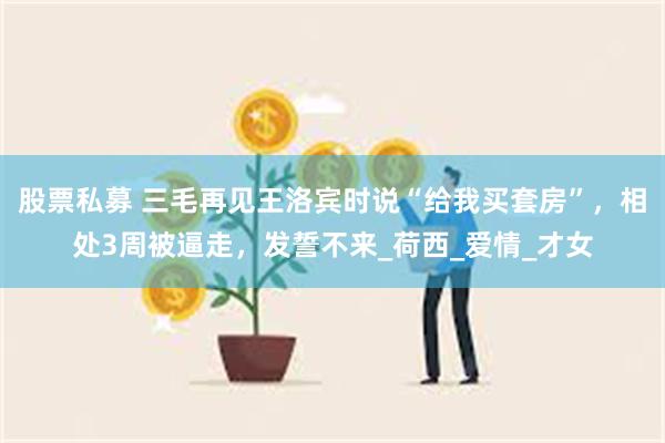 股票私募 三毛再见王洛宾时说“给我买套房”，相处3周被逼走，发誓不来_荷西_爱情_才女
