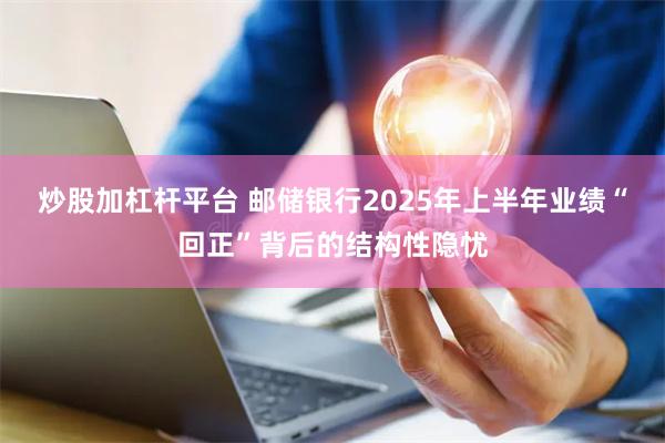 炒股加杠杆平台 邮储银行2025年上半年业绩“回正”背后的结构性隐忧
